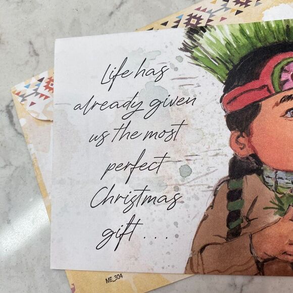 St. Labre Indian School Many Aho's! Merry Christmas Holiday Greeting Card - Picture 2 of 8